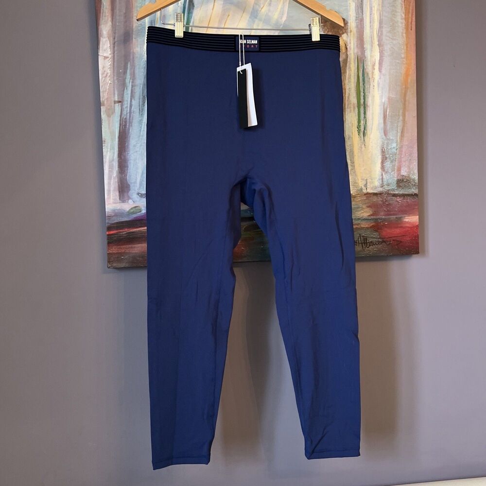 Adam Selman Sport XL-XXL Hi Rise Leggings Royal Blue Athletic Workout Running